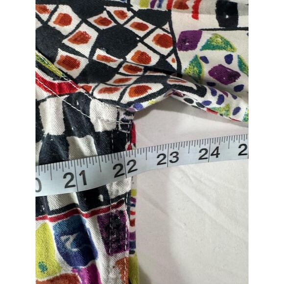 Chico's Colorful Abstract Art To Wear Button Up Jacket Top Size 2 - Picture 8 of 9